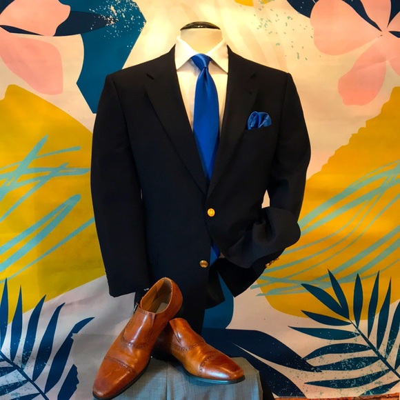 Hart Schaffner Marx Blue Blazer - Picture 1 of 16